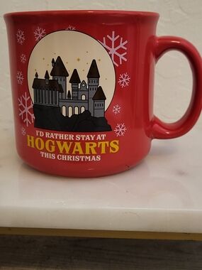 Warner Bros. Red Hogwarts Holiday Ceramic Mug